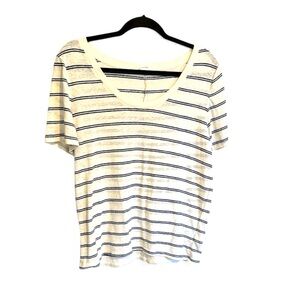 GAP Navy and White Striped Short Sleeve Tee L NWOT